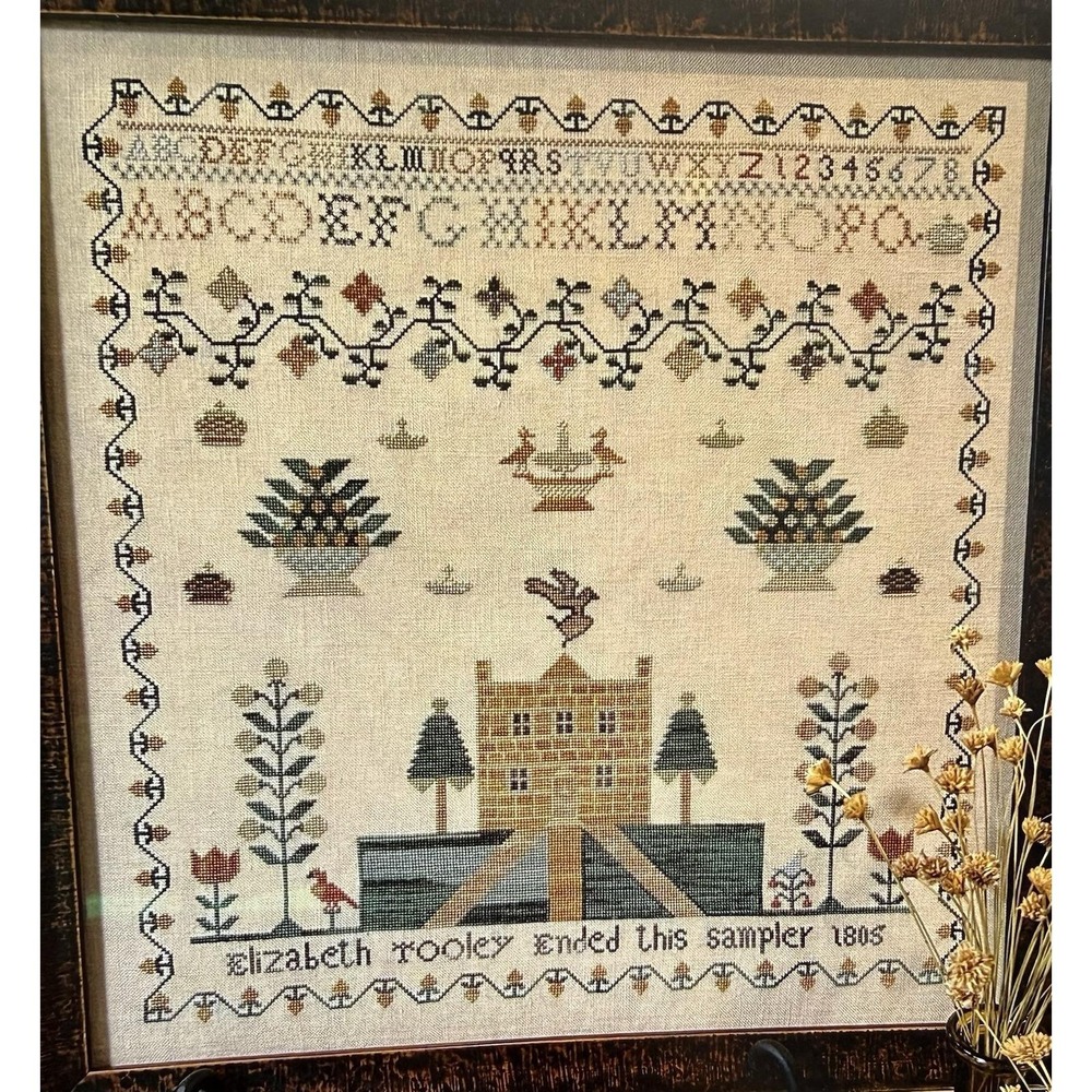 Violets & Verses Elizabeth Tooley 1805 Cross Stitch Pattern & Practice Kit
